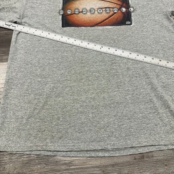 Vintage 90s Starter Heather Gray Mens XL Double Sided Graphic Basketball T-Shirt - Picture 7 of 9